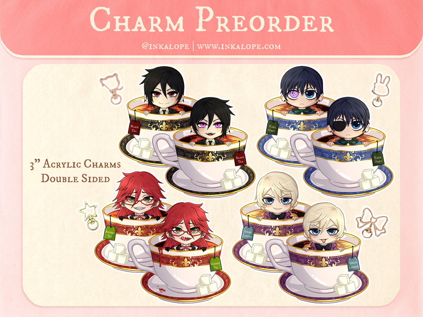 Black Butler Charms Preorder