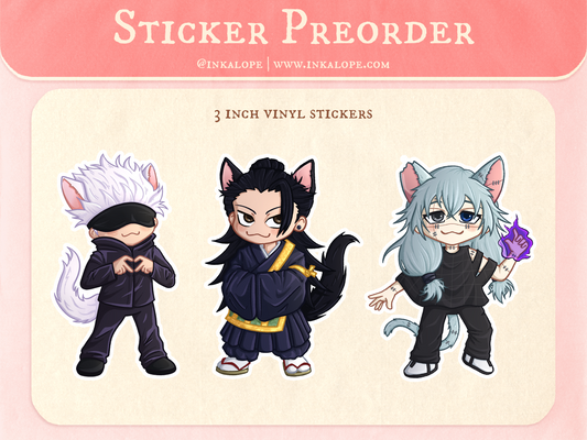 JJK Kitty Sticker Preorder