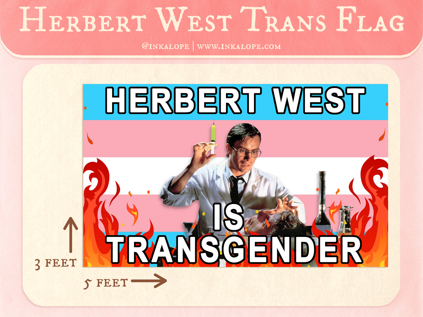 Herbert West Transgender Flag - Inkalope