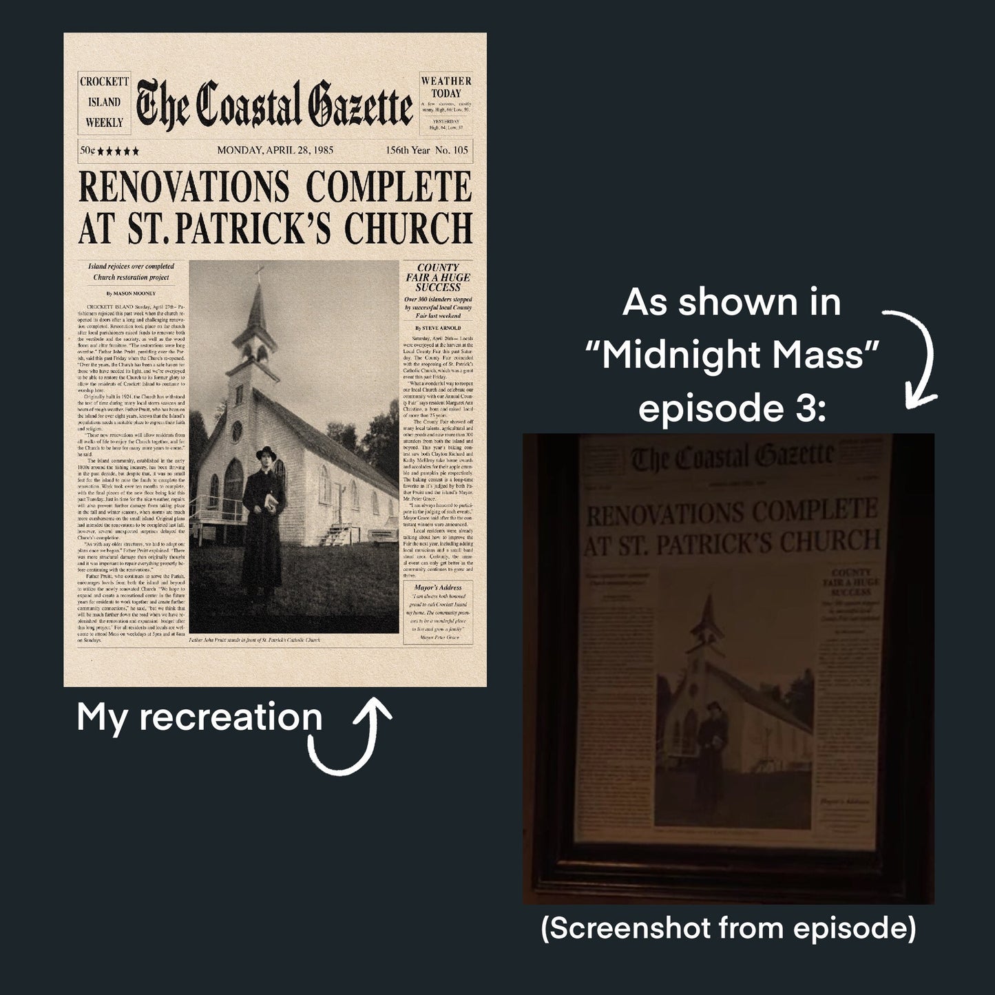 Midnight Mass Newspaper Poster Print - Inkalope