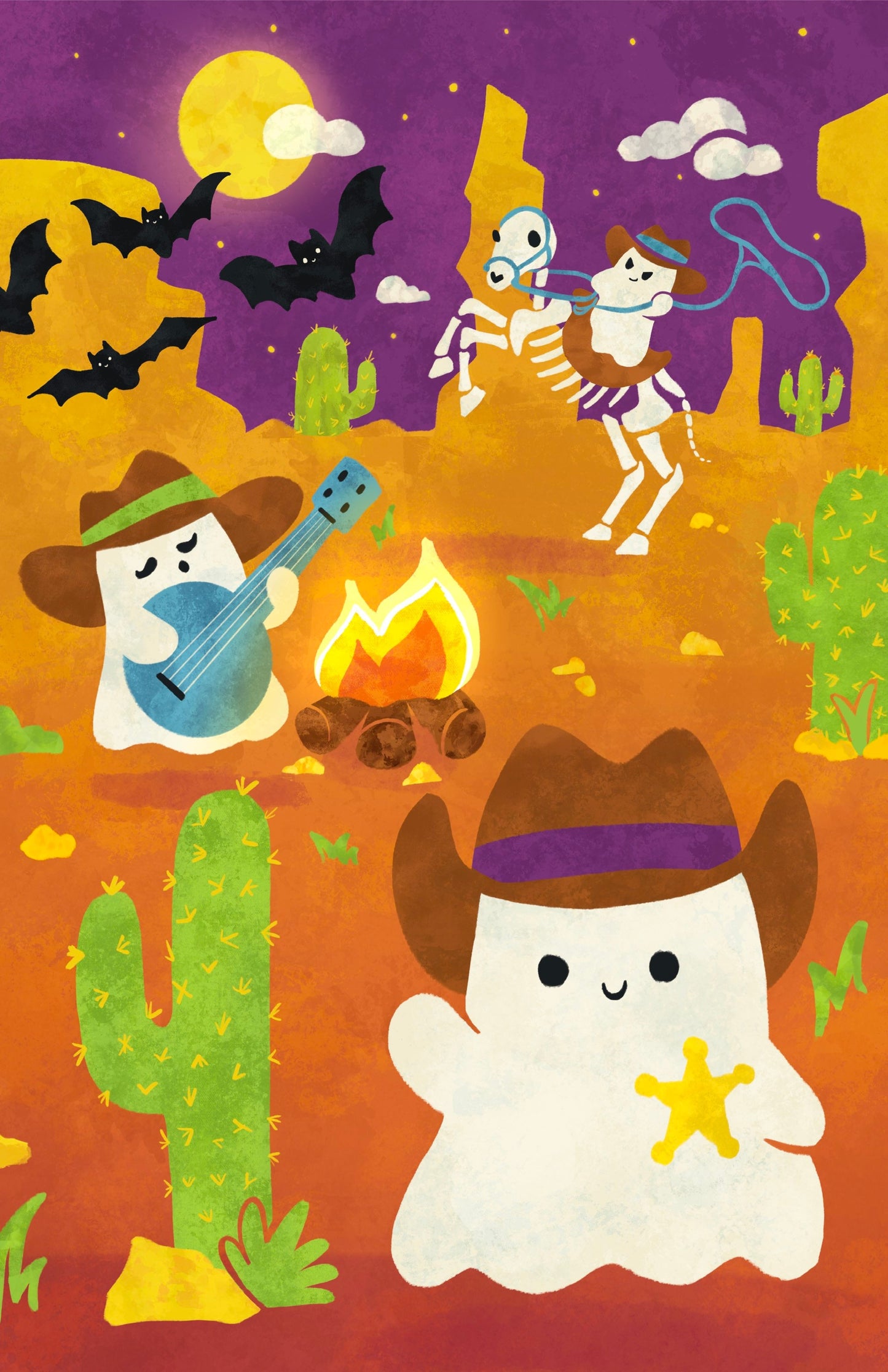 Cowboy Ghosts Print - Inkalope