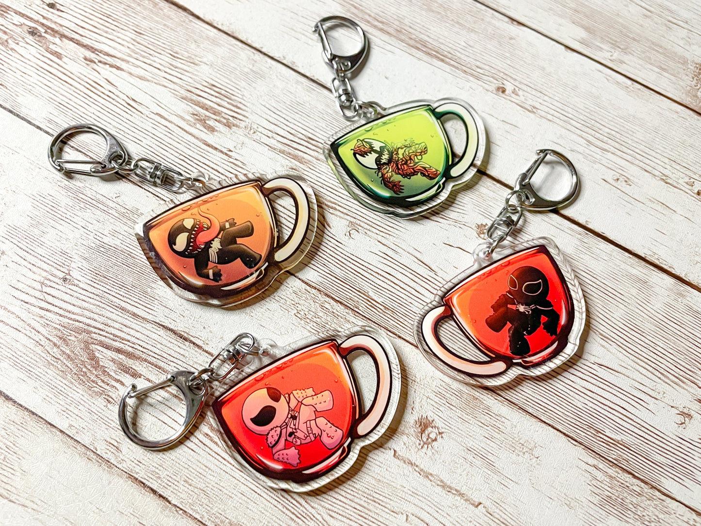 Symbiote Tea Keychains